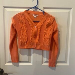 Peach/coral Cropped Sweater